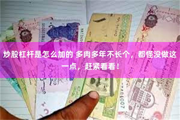 炒股杠杆是怎么加的 多肉多年不长个，都怪没做这一点，赶紧看看！