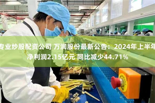 专业炒股配资公司 万润股份最新公告：2024年上半年净利润2.15亿元 同比减少44.71%